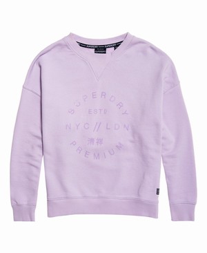 Superdry Freya Crew Női Pulóver Lila | ACOGL0467